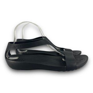 Crocs Serena Lightweight Sandals 205469 Croslite Slip On Black Women 10